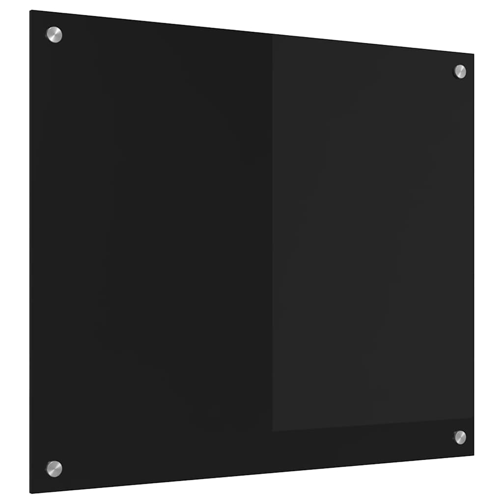 Kjøkkenbenkplate Svart 70 x 60 cm herdet glass