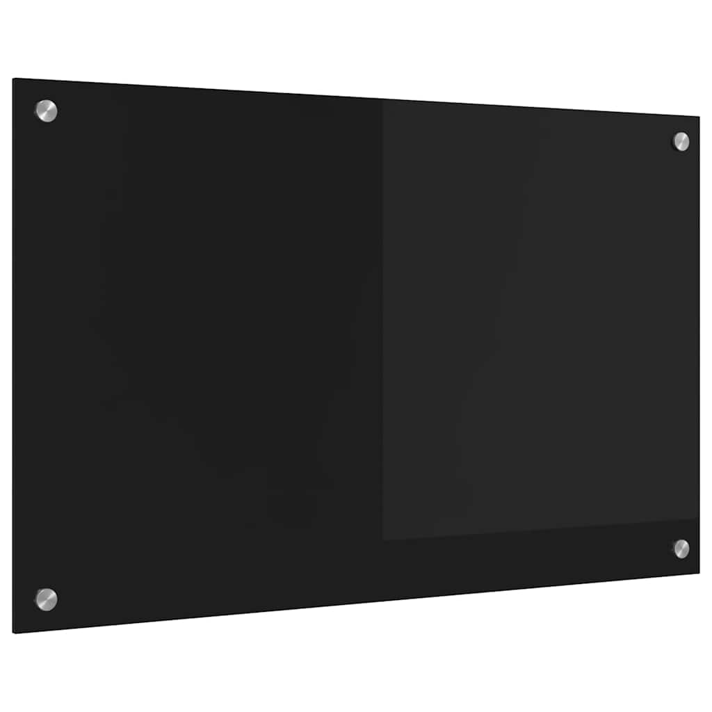 Kjøkkenbenkplate Svart 80 x 50 cm herdet glass
