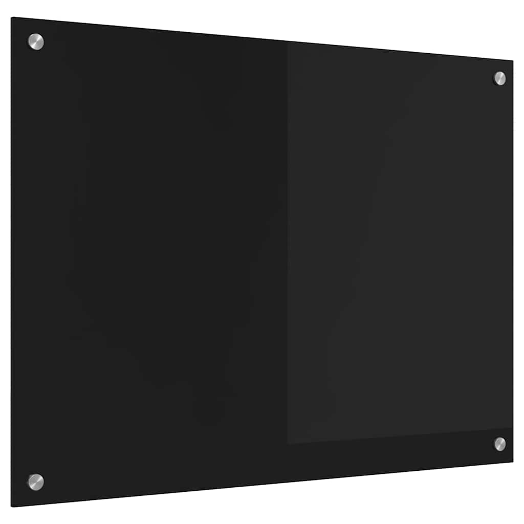 Kjøkkenbenkplate Svart 80 x 60 cm herdet glass
