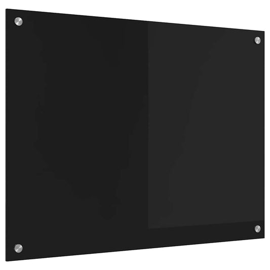 Kjøkkenbenkplate Svart 80 x 60 cm herdet glass