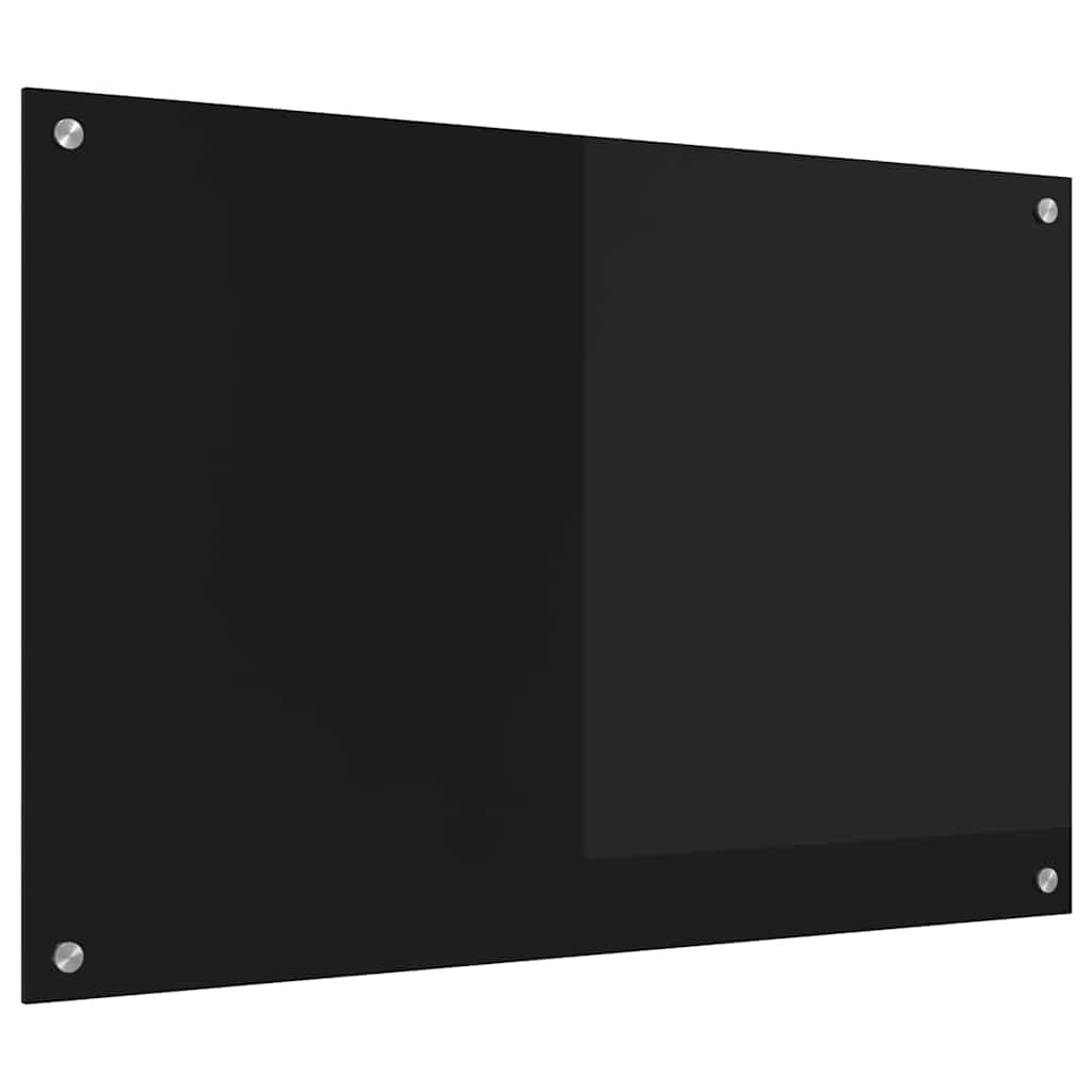 Kjøkkenbenkplate Svart 90 x 60 cm herdet glass