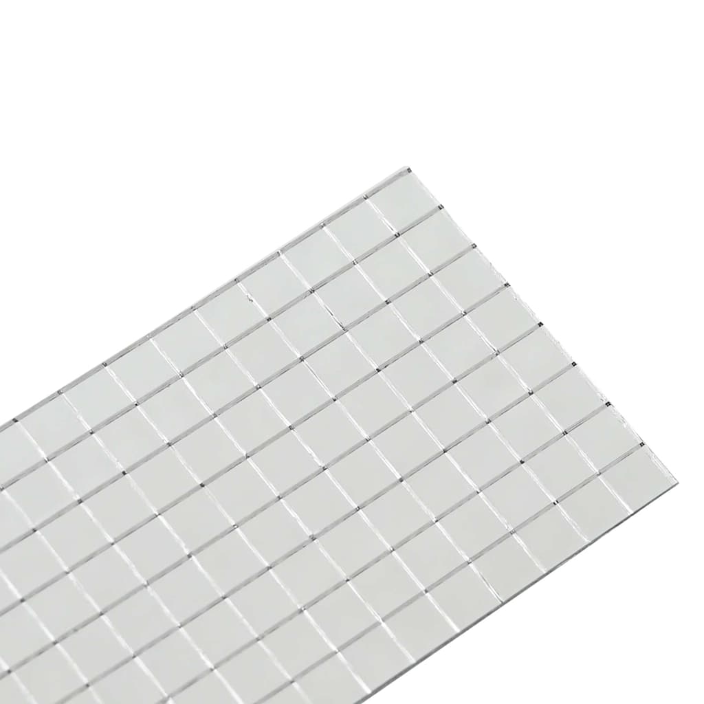 Speil Mosaikk Flis Geometrisk 3 stk. sølv 100 x 4 cm Glass