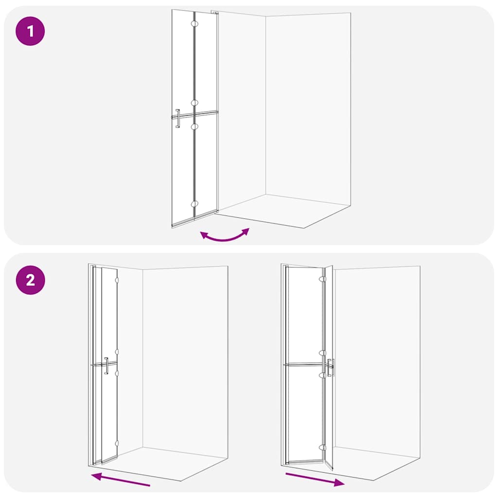Walk-In dusjvegg Svart 70 x 6,5 x 190 cm
