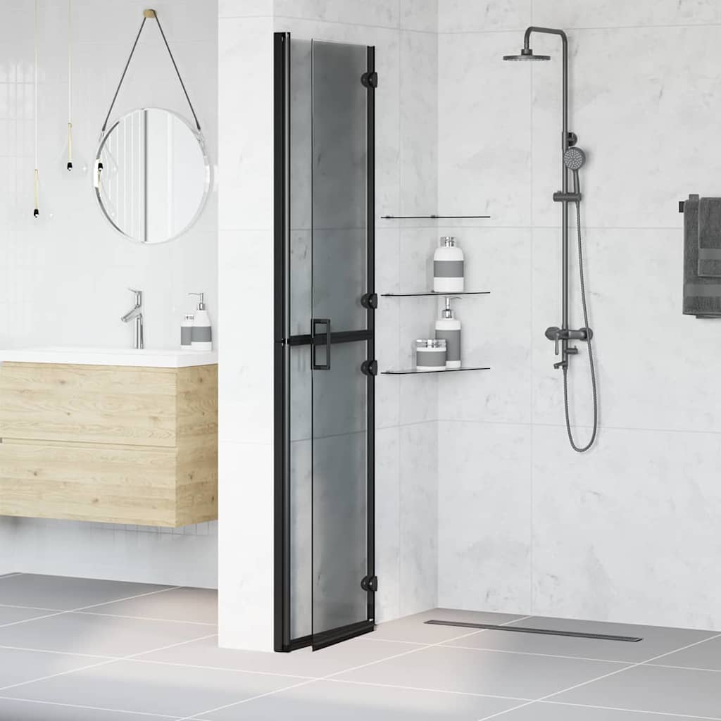 Walk-In dusjvegg Svart 100 x 6,5 x 190 cm