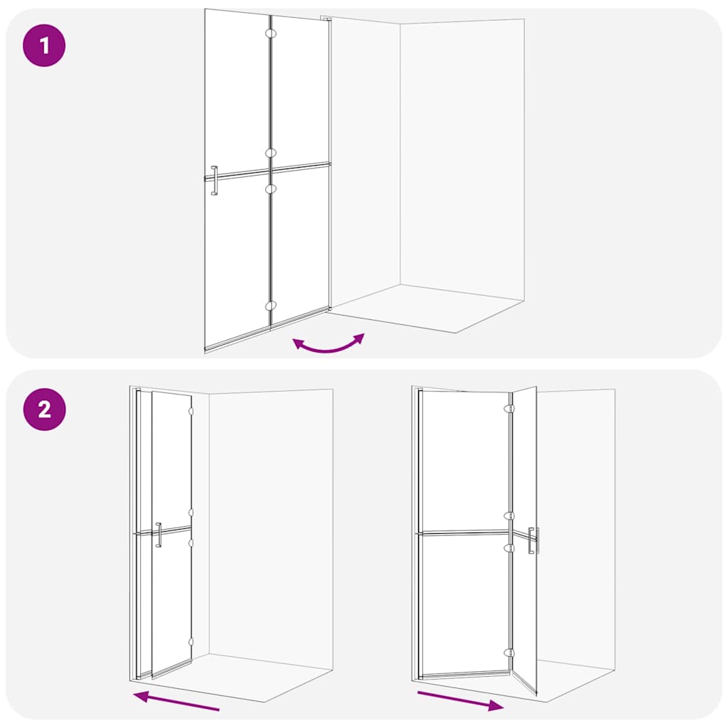 Walk-In dusjvegg Svart 120 x 6,5 x 190 cm