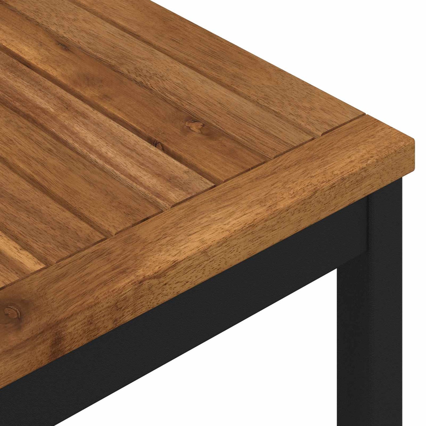 Hage middagsbord Naturlig og svart 196 x 100,5 x 75 cm