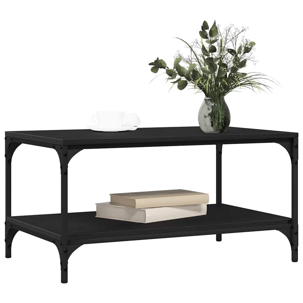 Kaffebord Svart Eik 82 x 50 x 40 cm Konstruert tre