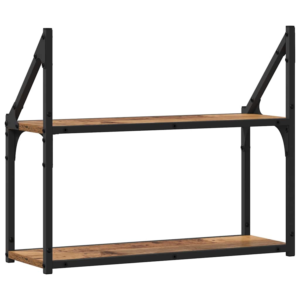 Vegghylle med hylle Gammelt tre 60 x 21 x 51 cm Konstruert tre
