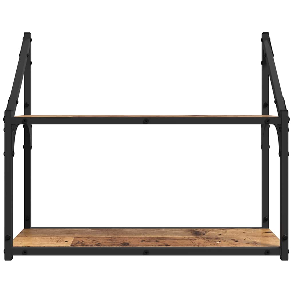Vegghylle med hylle Gammelt tre 60 x 21 x 51 cm Konstruert tre