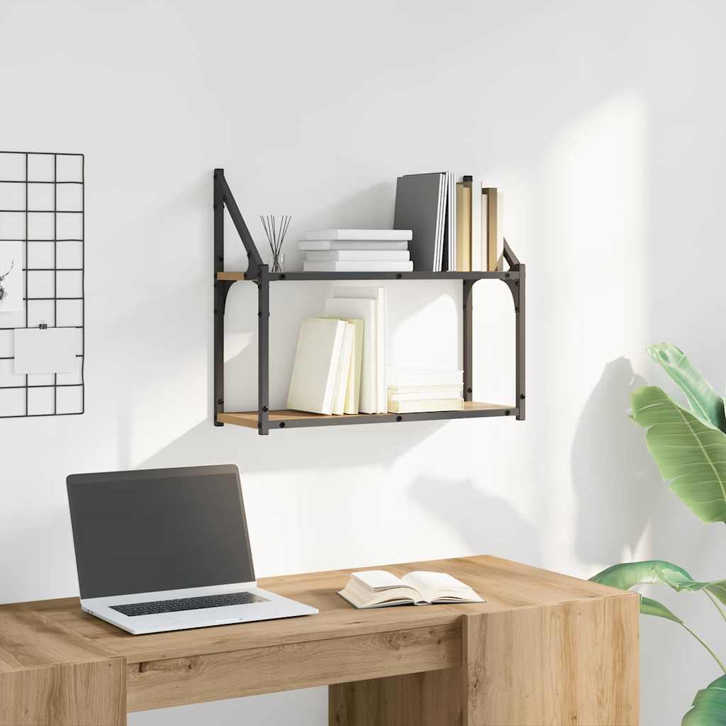 Vegghylle med hylle artisan eik 60 x 21 x 51 cm Konstruert tre