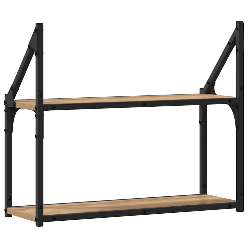Vegghylle med hylle artisan eik 60 x 21 x 51 cm Konstruert tre