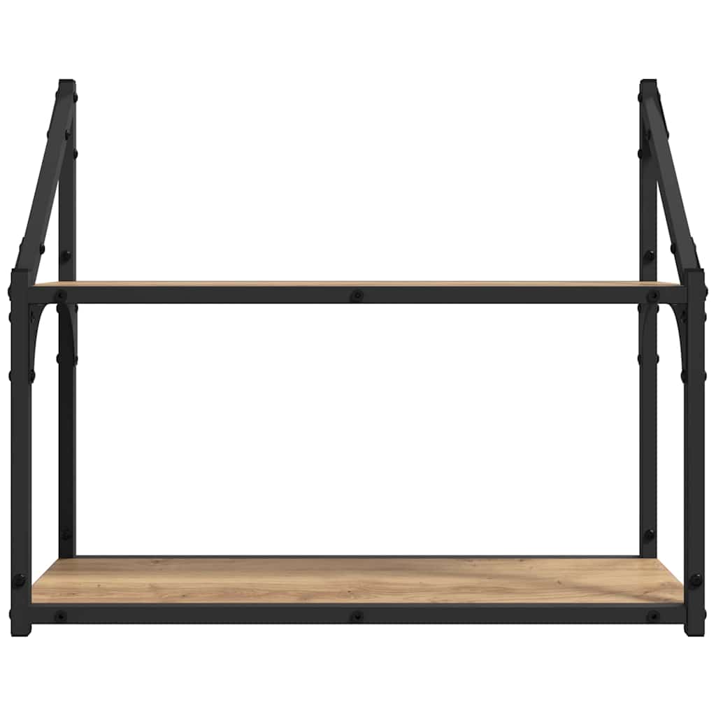 Vegghylle med hylle artisan eik 60 x 21 x 51 cm Konstruert tre