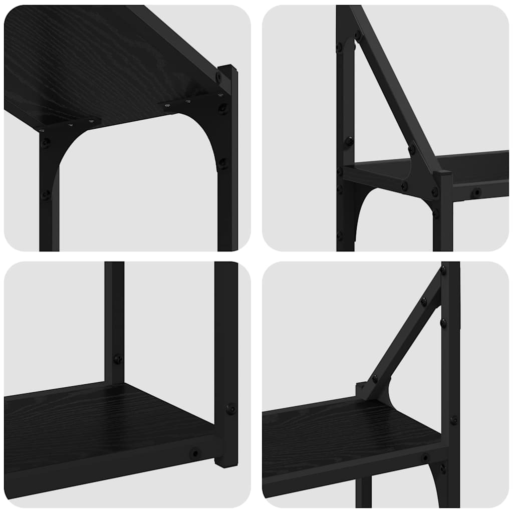 Vegghylle med hylle Svart eik 60 x 21 x 51 cm Konstruert tre
