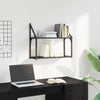 Vegghylle med hylle Svart eik 60 x 21 x 51 cm Konstruert tre