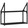 Vegghylle med hylle Svart eik 60 x 21 x 51 cm Konstruert tre