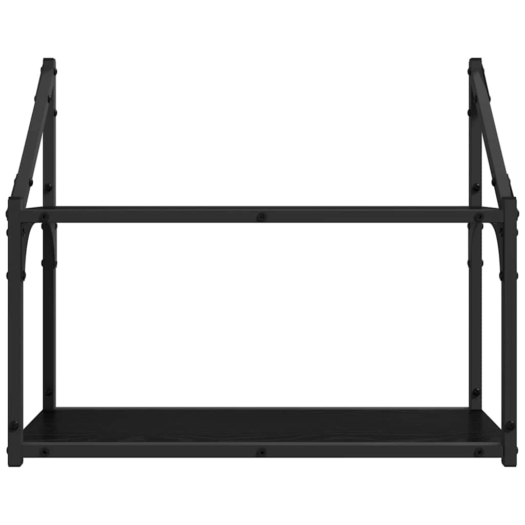 Vegghylle med hylle Svart eik 60 x 21 x 51 cm Konstruert tre