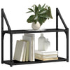 Vegghylle med hylle Svart eik 60 x 21 x 51 cm Konstruert tre