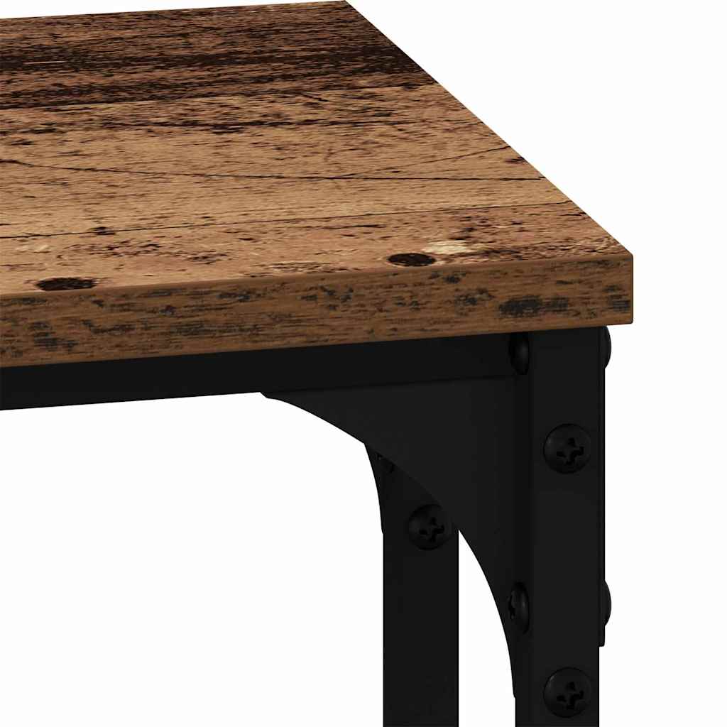 Kaffebord med Nesting 3 pcs Gammelt tre Konstruert tre