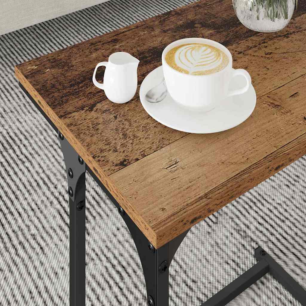 Kaffebord med Nesting 3 pcs Gammelt tre Konstruert tre