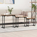 Kaffebord med Nesting 3 pcs Gammelt tre Konstruert tre