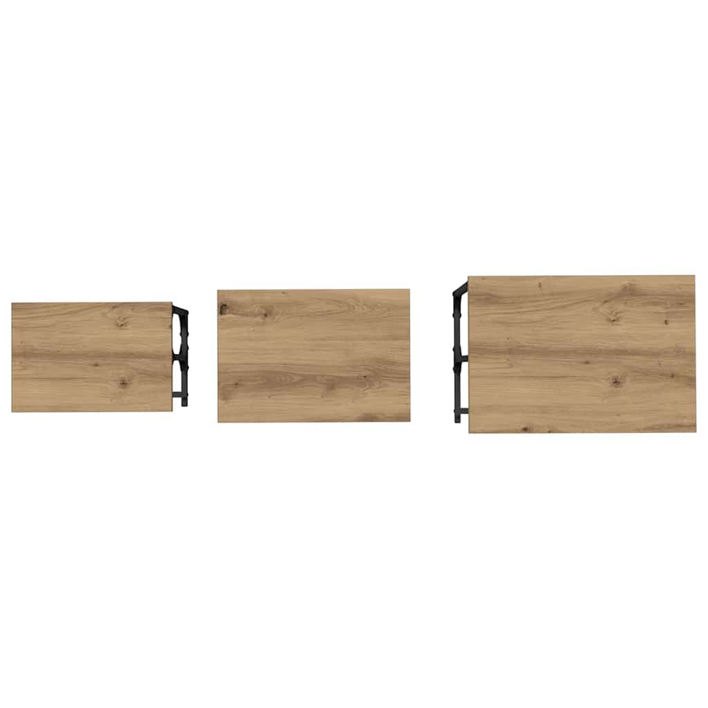 Kaffebord med Nesting 3 pcs artisan eik Konstruert tre