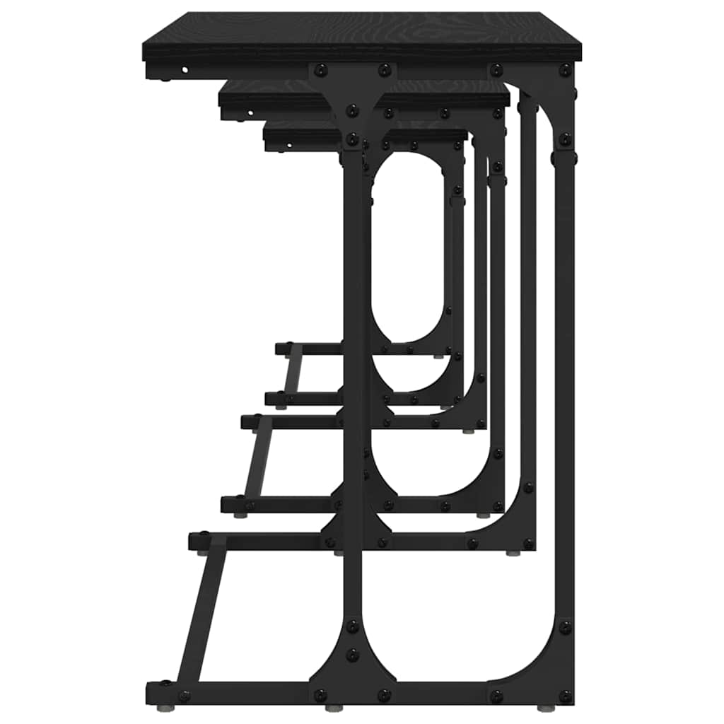 Kaffebord med Nesting 3 pcs Svart eik Konstruert tre