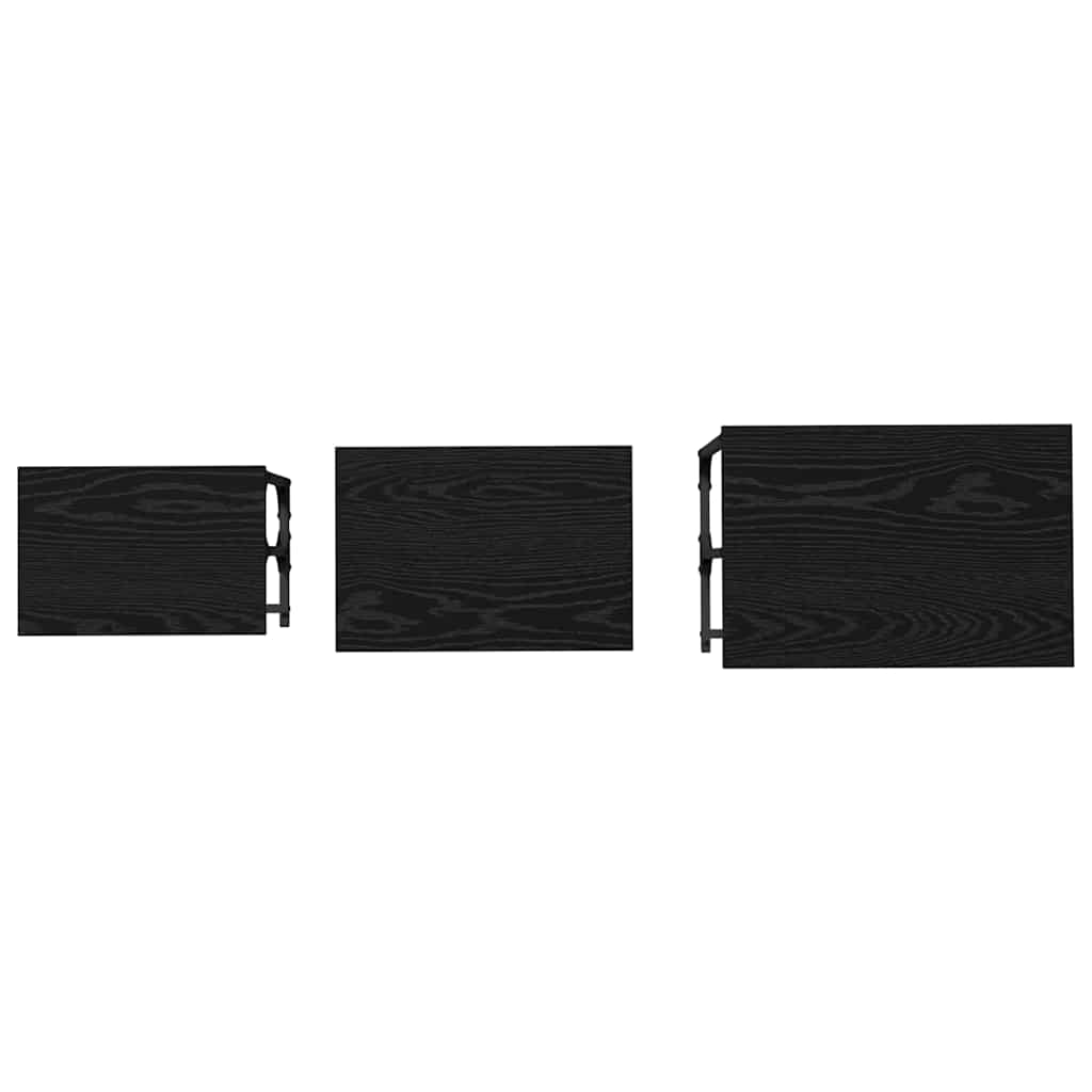 Kaffebord med Nesting 3 pcs Svart eik Konstruert tre
