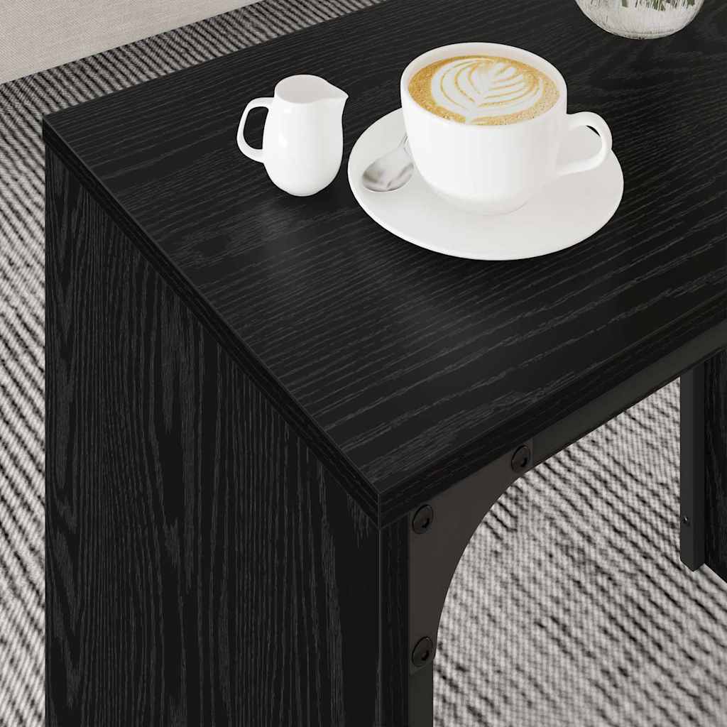 Kaffebord 3 pcs Svart Eik Konstruert tre