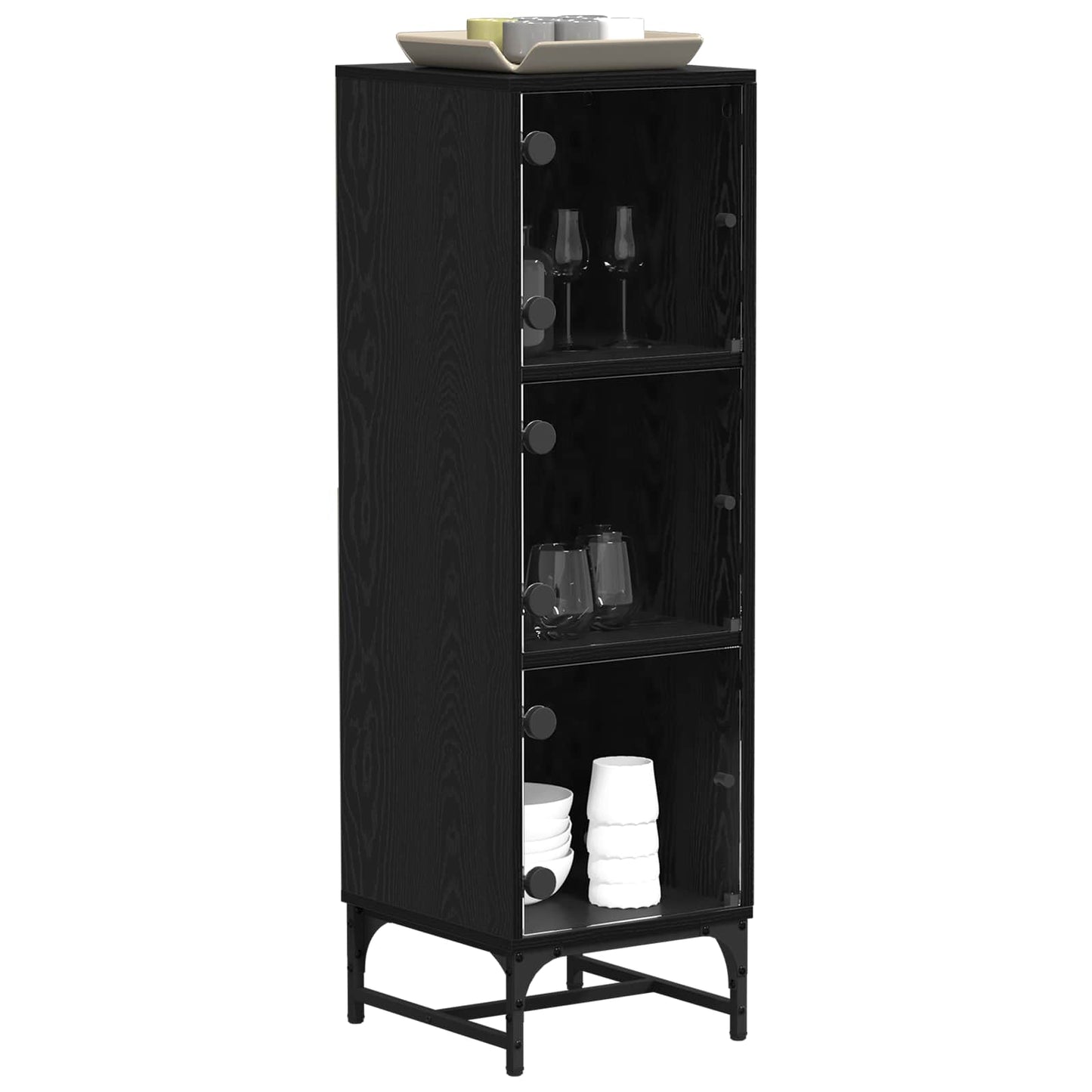 Serviesskap Svart Eik 35 x 37 x 117 cm