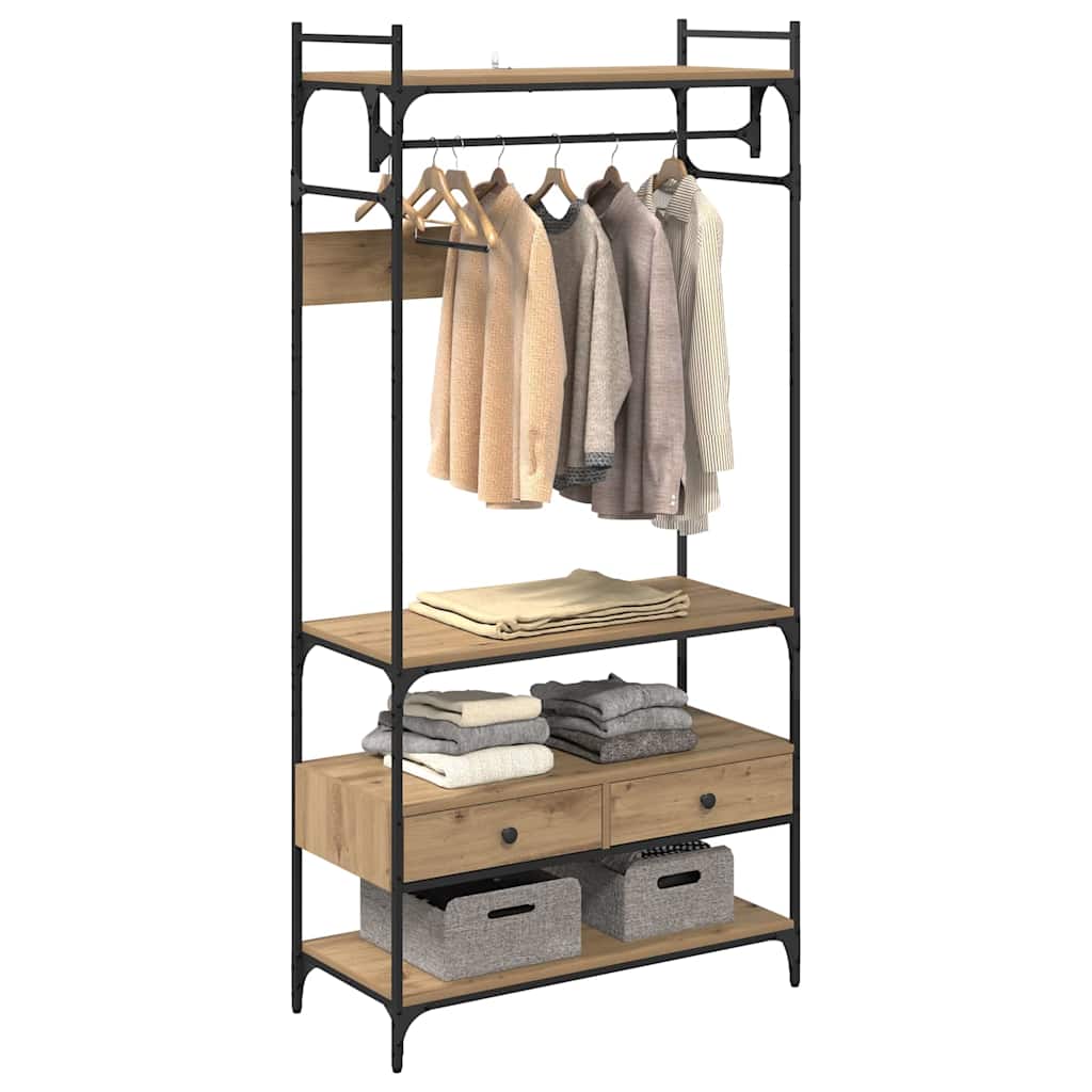 Garderobeskap artisan eik 89 x 39 x 184.5 cm Konstruert tre