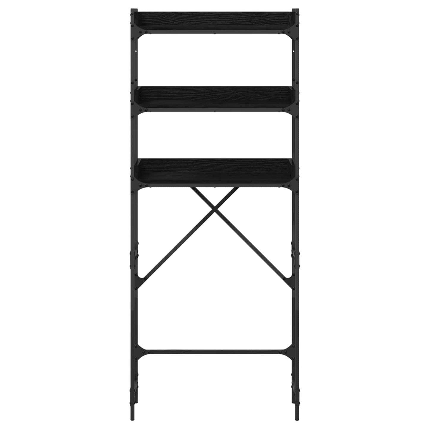 Vaskemaskinhylle Svart 0ak 67 x 25 x 163 cm Konstruert tre