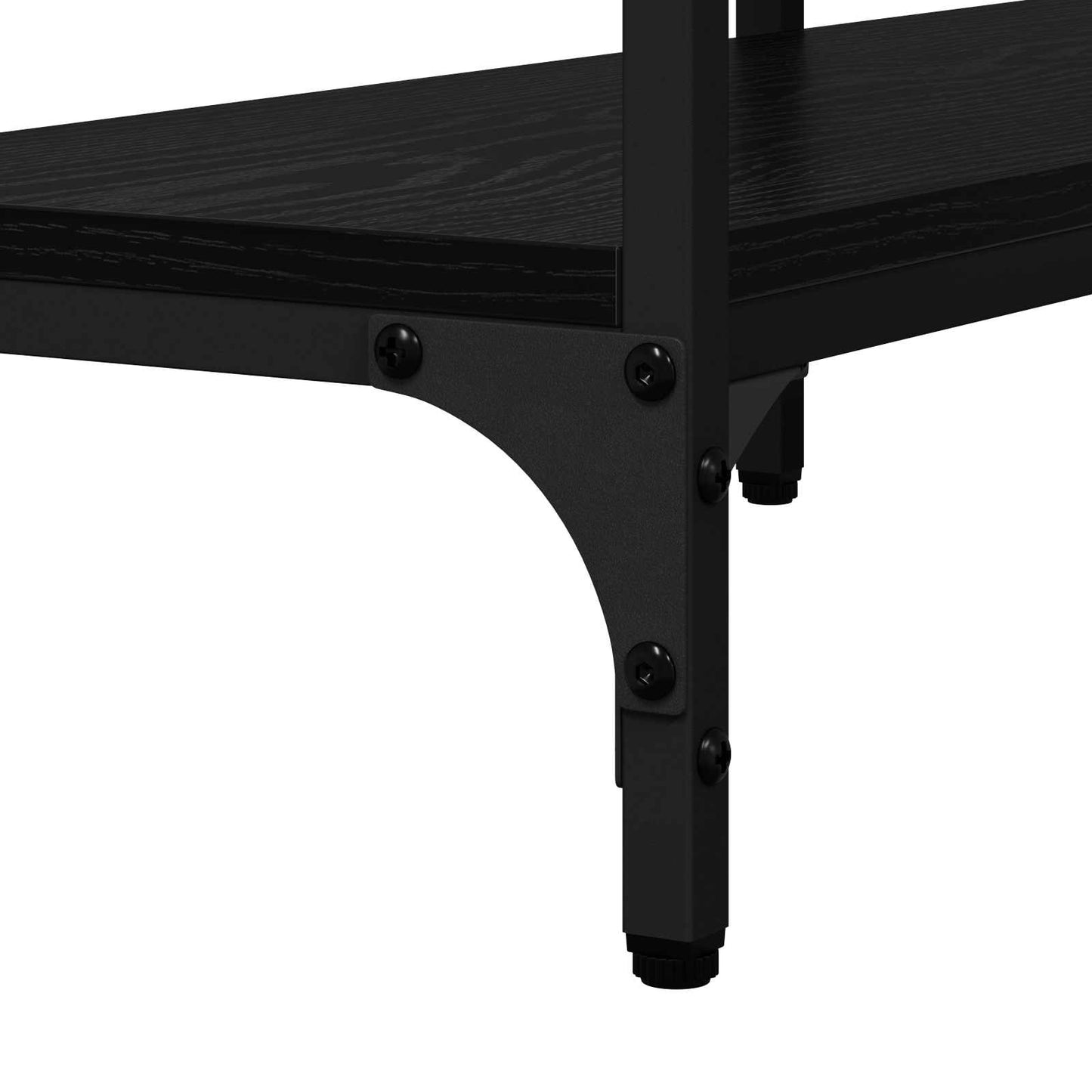 Konsollbord med hylle Svart eik 160 x 29 x 80 cm Konstruert tre