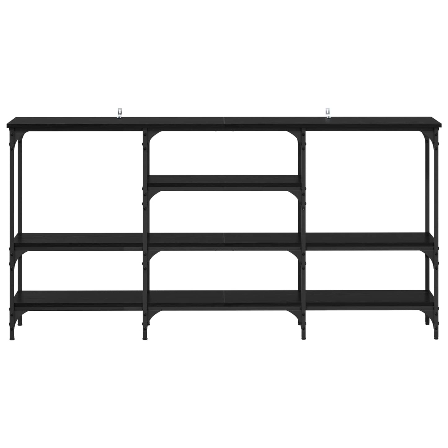Konsollbord med hylle Svart eik 160 x 29 x 80 cm Konstruert tre