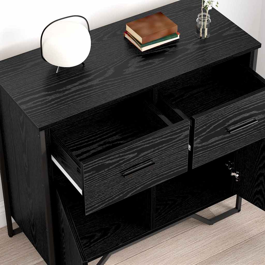 Serviesskap med skuff Svart Eik 79,5 x 35,5 x 74,5 cm