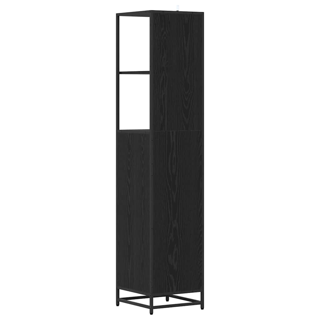Baderomsinnredningssett med skuff Svart Eik 35 x 37,5 x 166 cm