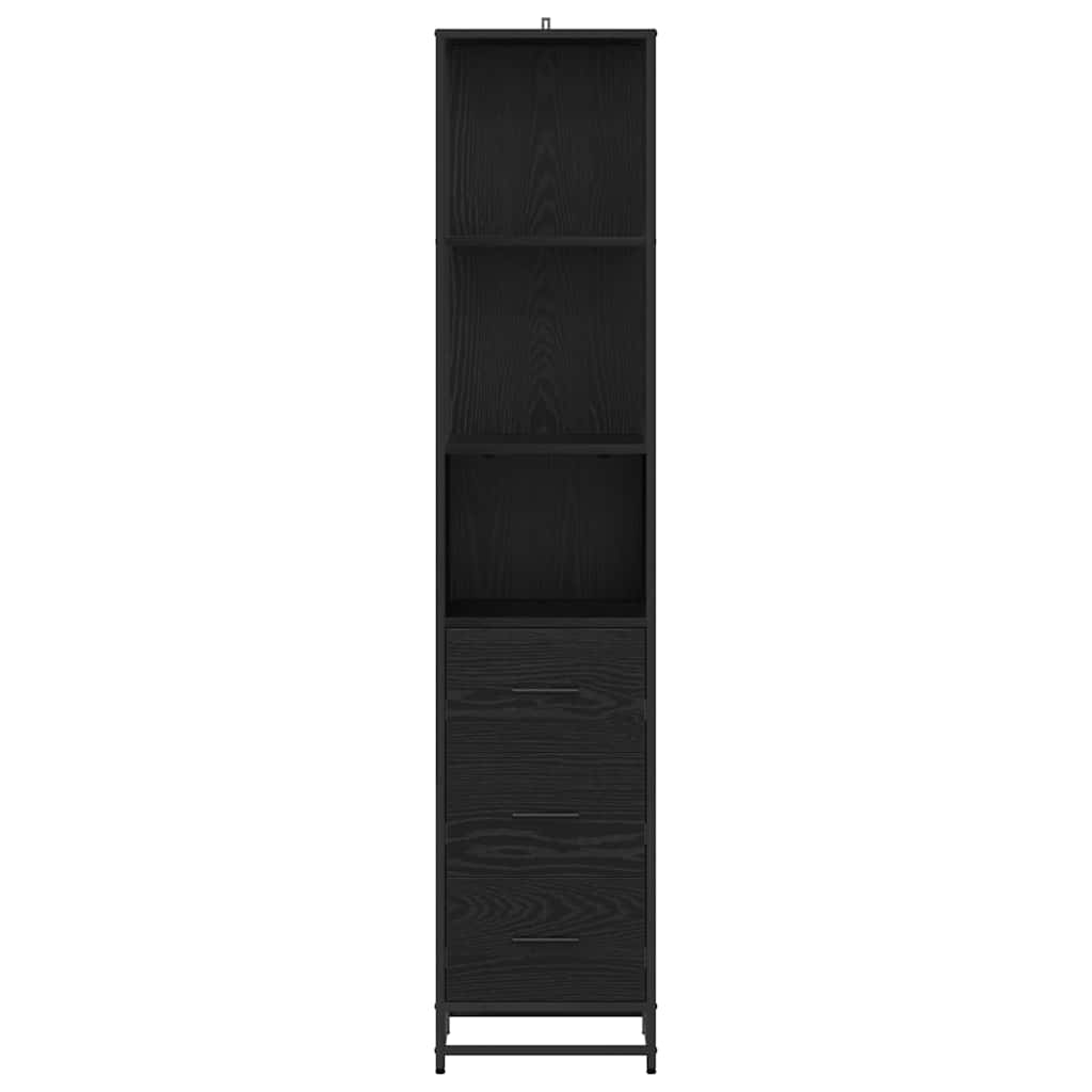 Baderomsinnredningssett med skuff Svart Eik 35 x 37,5 x 166 cm