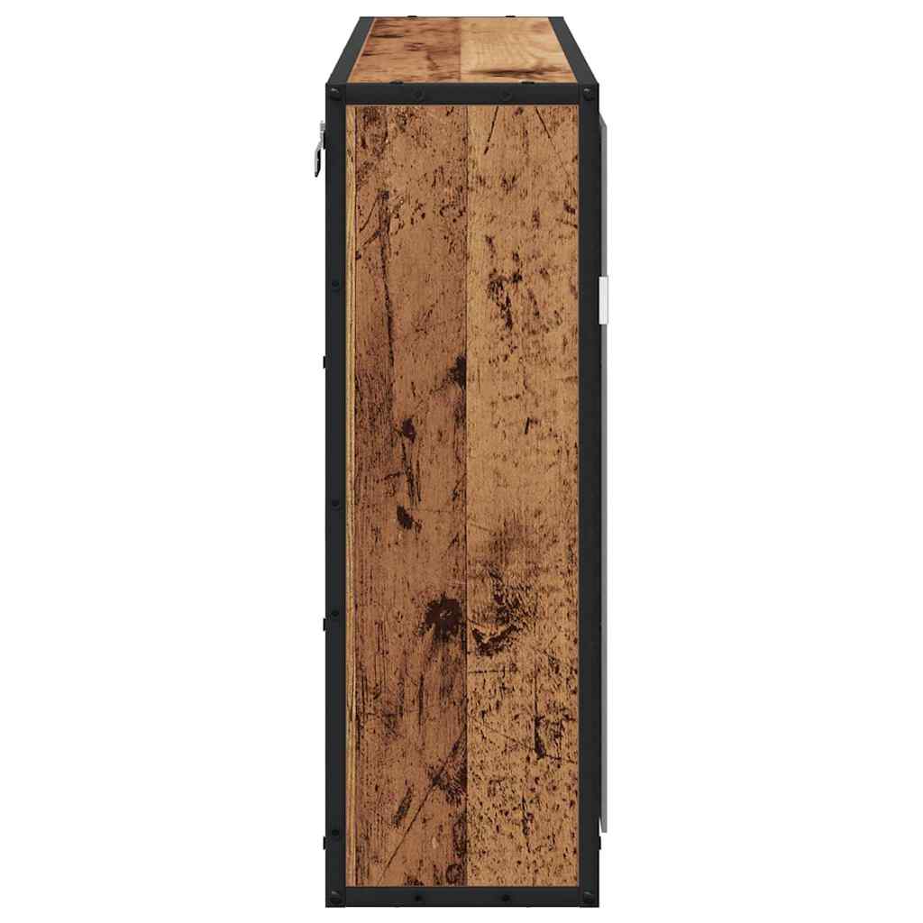 Vegghylle med hylle Veggmontert Gammelt tre 65 x 20 x 60 cm