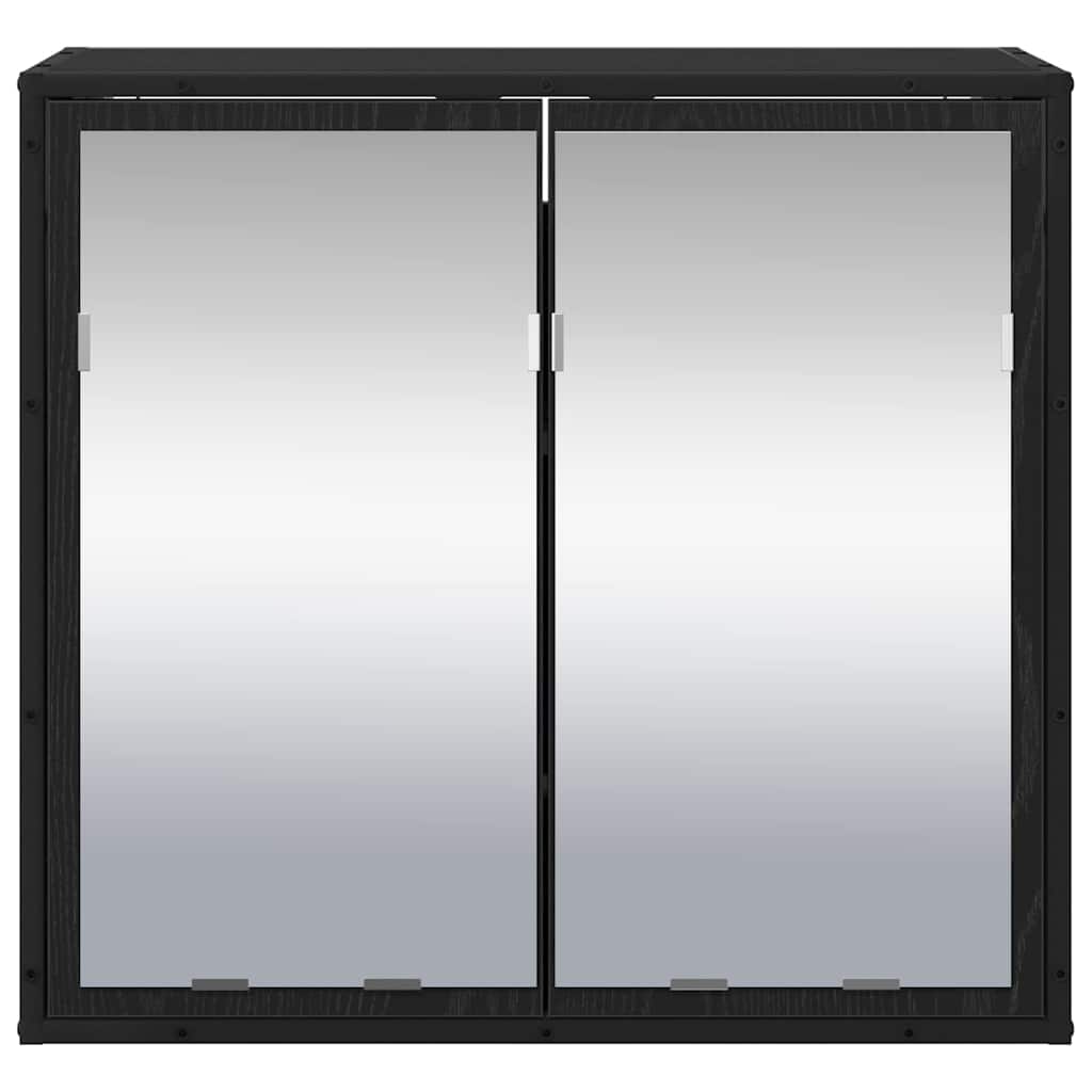 Vegghylle med hylle Veggmontert Svart Eik 65 x 20 x 60 cm