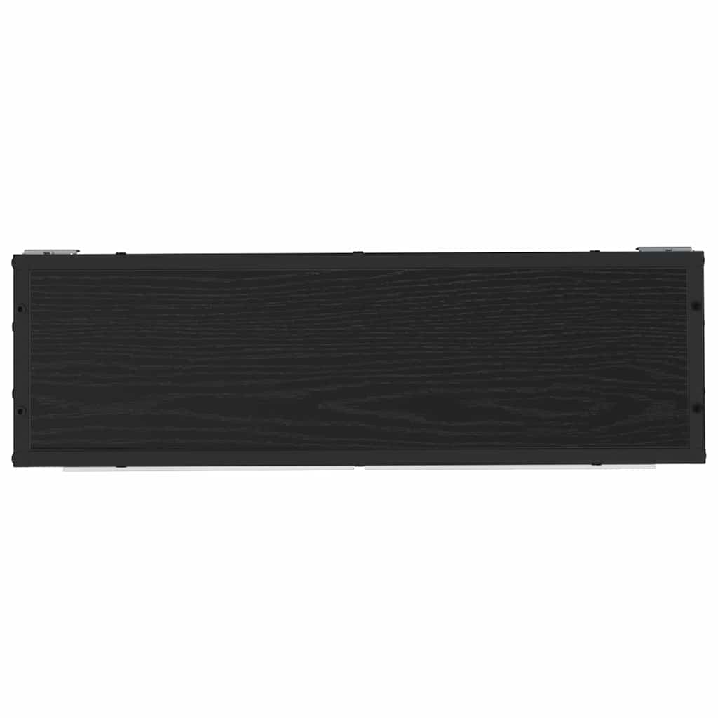 Vegghylle med hylle Veggmontert Svart Eik 65 x 20 x 60 cm