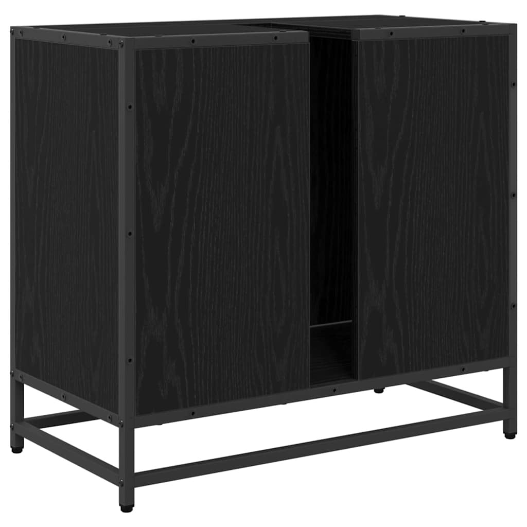 Baderomsvaskeskap Svart Eik 65 x 33 x 60 cm Konstruert tre
