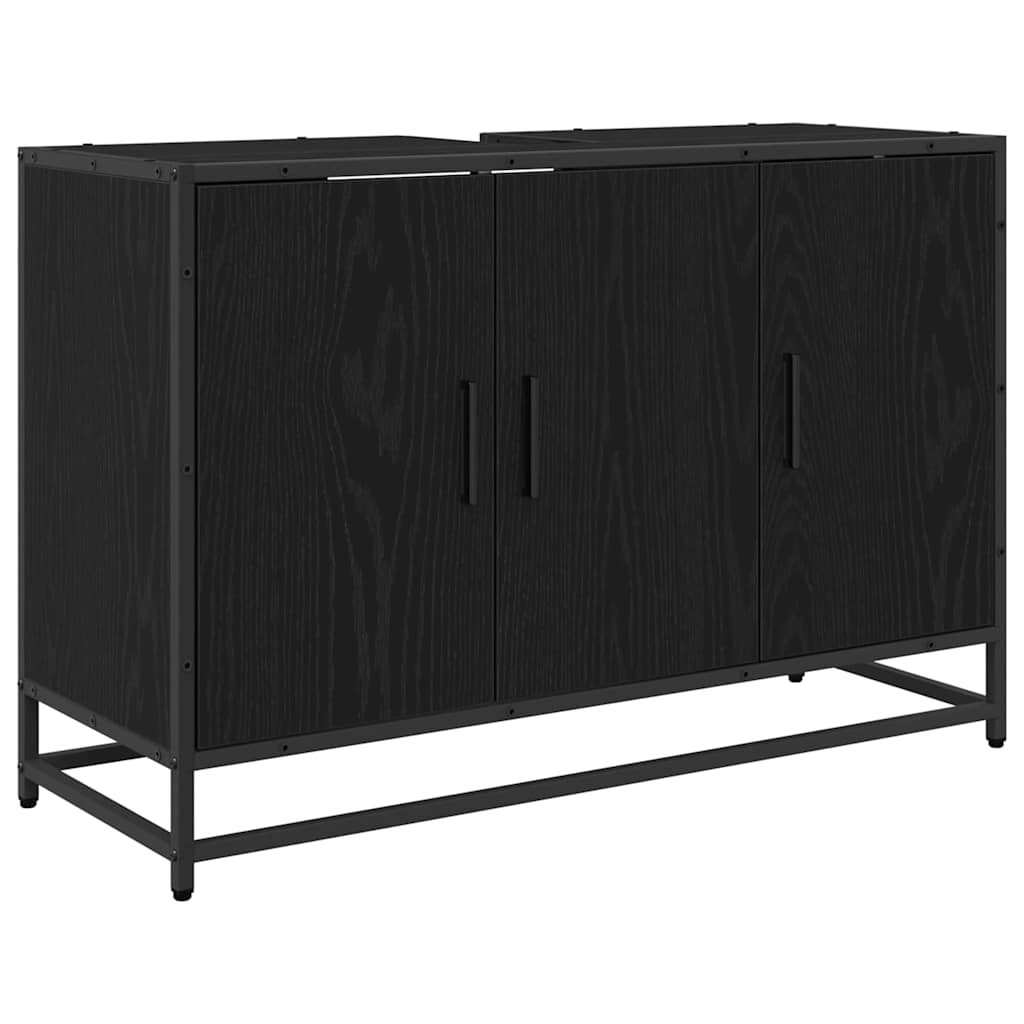 Baderomsvaskeskap Svart eik 90 x 33 x 60 cm Konstruert tre