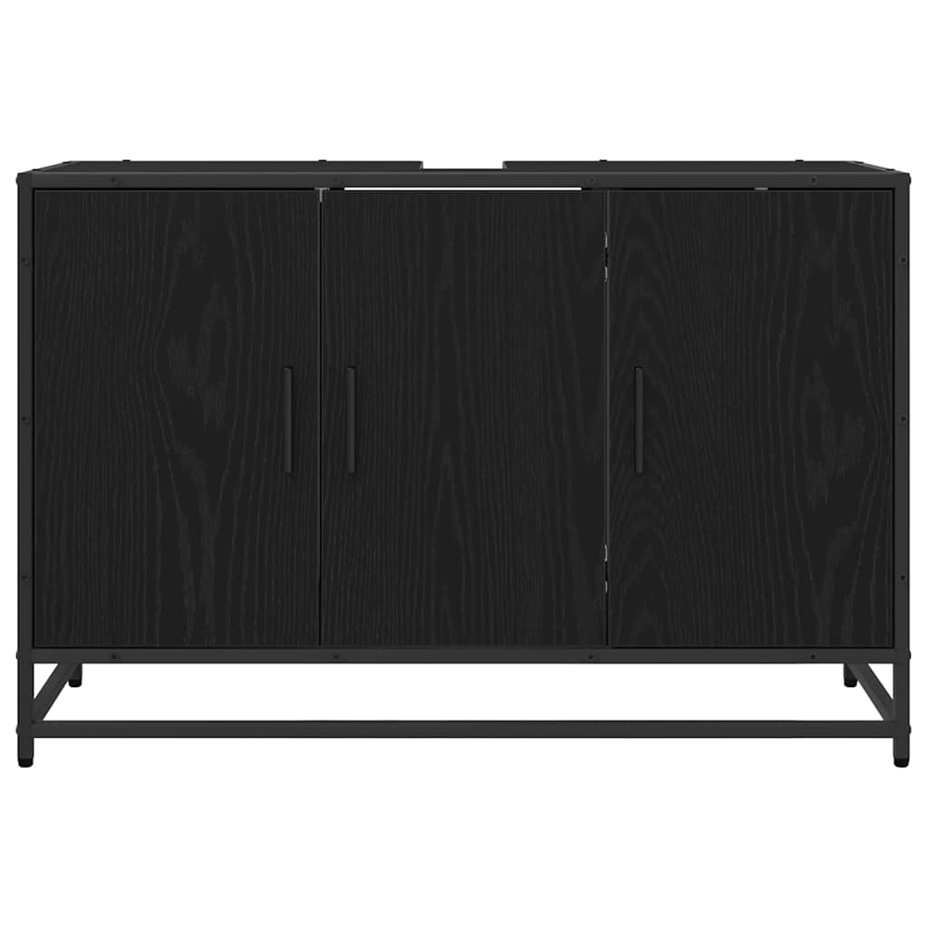 Baderomsskap med dør Svart Eik 90 x 33 x 60 cm Konstruert tre