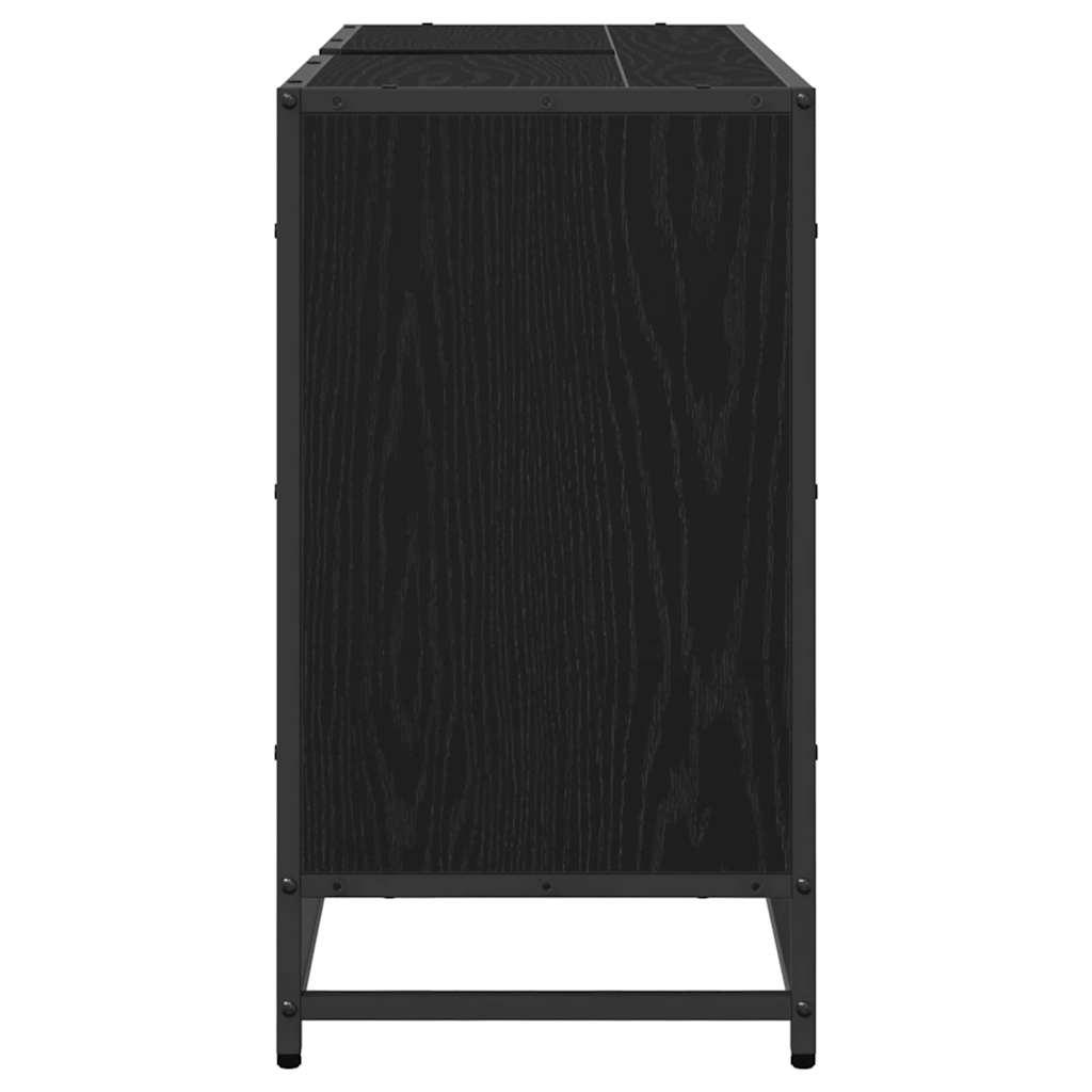 Baderomsskap med dør Svart Eik 90 x 33 x 60 cm Konstruert tre