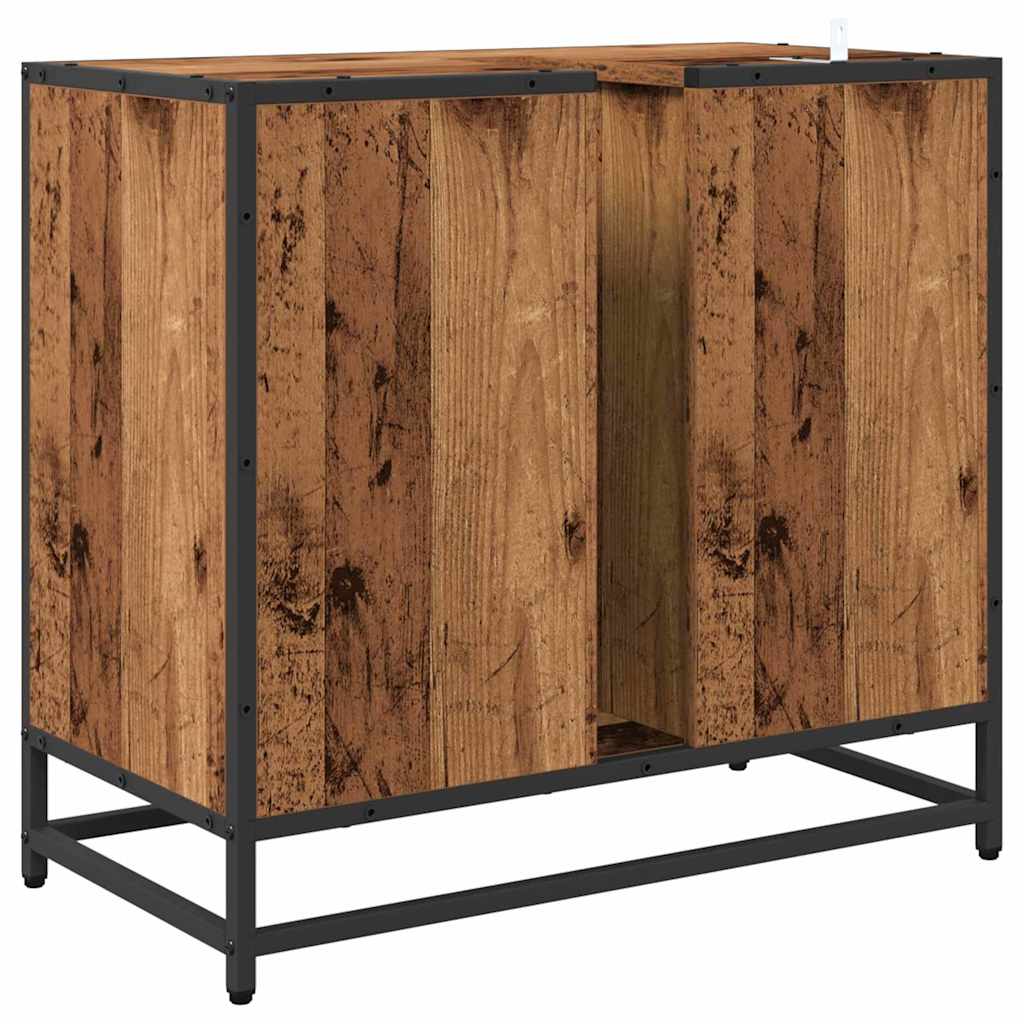 Baderomsskap med skuff Gamle tre 65 x 33 x 60 cm Konstruert tre