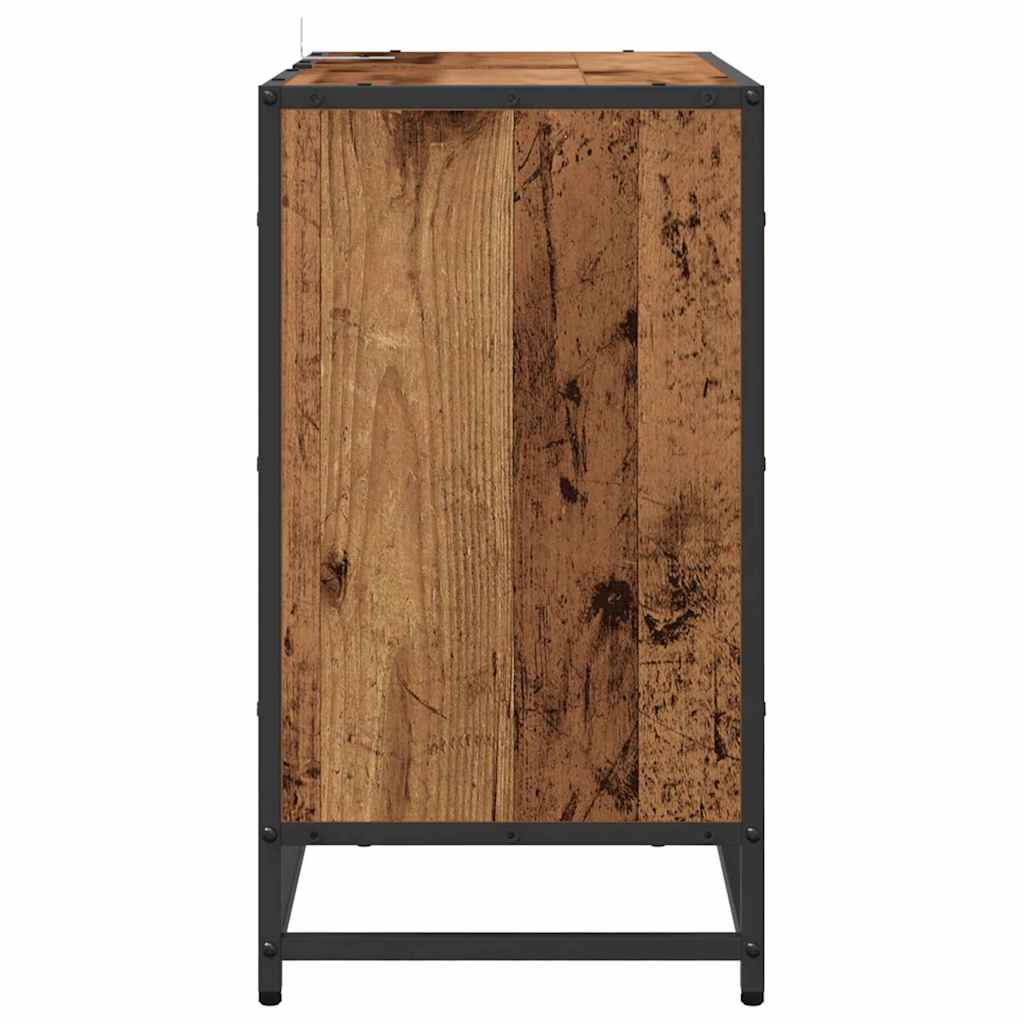 Baderomsskap med skuff Gamle tre 65 x 33 x 60 cm Konstruert tre