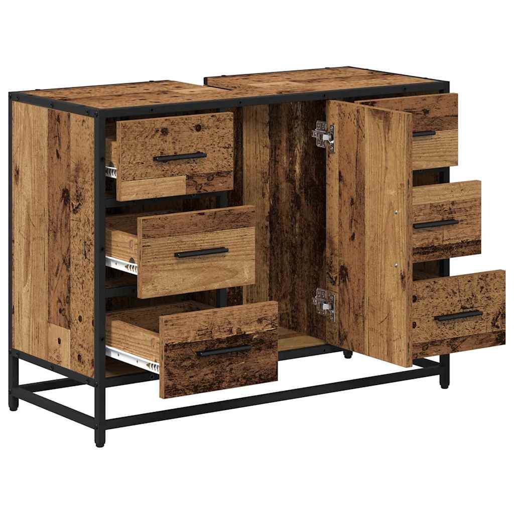 Baderomsvaskeskap Gammelt tre 80 x 33 x 60 cm Konstruert tre