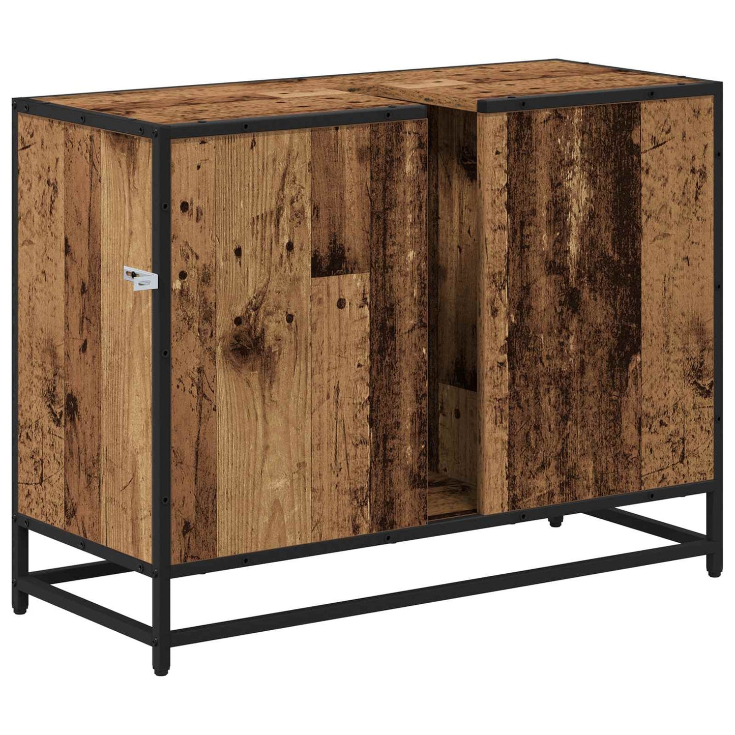 Baderomsskap med skuff Gamle tre 80 x 33 x 60 cm Konstruert tre