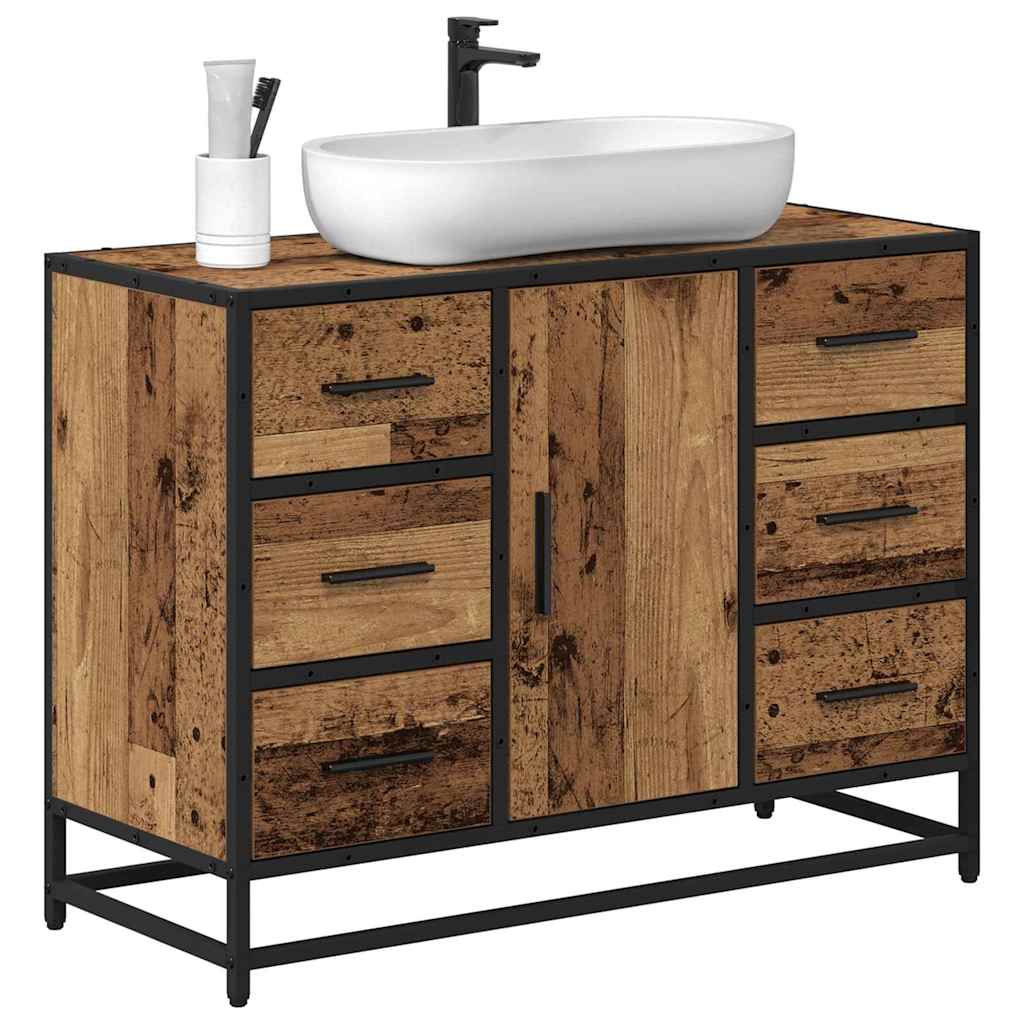 Baderomsvaskeskap Gammelt tre 80 x 33 x 60 cm Konstruert tre