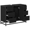 Baderomsvaskeskap Svart eik 80 x 33 x 60 cm Konstruert tre