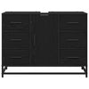 Baderomsvaskeskap Svart eik 80 x 33 x 60 cm Konstruert tre